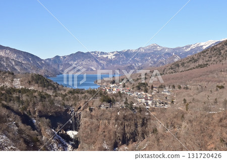 Lake Chuzenji as seen from Akechidaira Observatory in Nikko City, Tochigi Prefecture 131720426