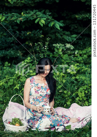 Girl at a picnic Girl at a picnic 131720445