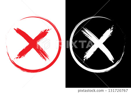 Rejected sign in grunge style brush painted sign symbol of error, wrong, stop and no hand drawn X mark. Rejected sign in grunge style brush painted sign symbol of error, wrong, stop and no hand drawn X mark. 131720767