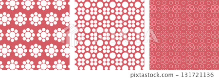 Pattern set using Kuyomon crest on a retro red background 131721136