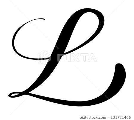 Vector calligraphy hand drawn letter L icon logo. Script font. Handwritten brush style Vector calligraphy hand drawn letter L icon logo. Script font. Handwritten brush style 131721466
