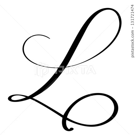 Vector calligraphy hand drawn letter L icon logo. Script brush style Handwritten font 131721474