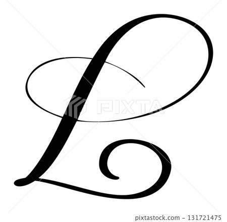 Hand drawn vector calligraphy letter L. Script capital font logo. flourish brush Handwritten style 131721475