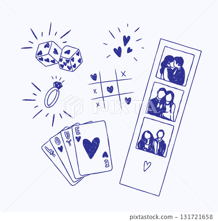 Romantic love elements blue 131721658