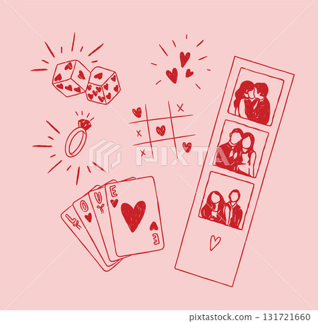 Romantic love elements pink and red 131721660