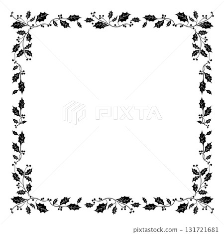 Christmas black holy border. Invitation, banner, template, copy space. Christmas black holy border. Invitation, banner, template, copy space. 131721681