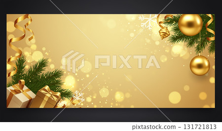 金色閃耀的聖誕背景素材 131721813