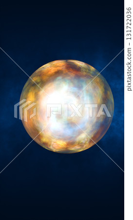Glowing blue orb radiating light and mist within a dark ethereal space, resembling a magical energy sphere 131722036