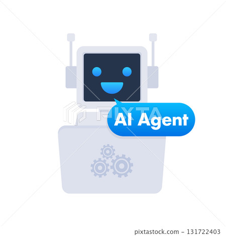 AI agent bot chatbot communicating artificial intelligence concept 131722403