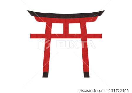 Vector illustration of a shrine's torii gate in watercolor style 131722453