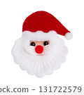 Santa Claus made of felt on white background, Christmas tree toy 131722579