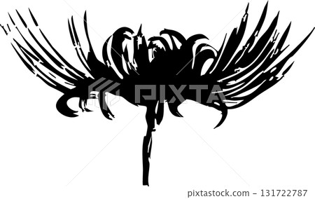 紅蜘蛛百合的剪影插圖 | 蜘蛛百合 | 秋花向量素材 131722787