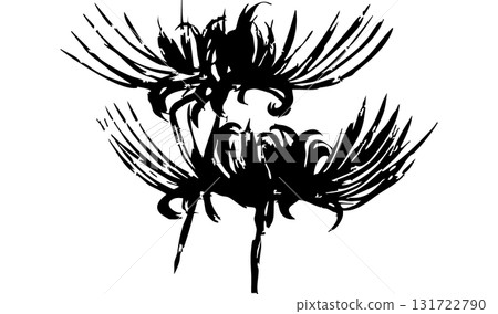 Silhouette illustration of red spider lily | Red spider lily | Autumn flower vector material 131722790