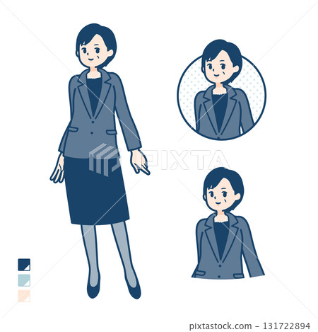 一位中年女商人放鬆的插圖 一位中年女商人放鬆的插圖 131722894