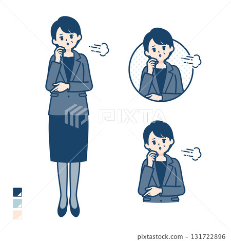 一位中年女商人嘆息的插圖 131722896