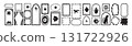 Hand drawn doodle frame set, vector cute trendy line border, simple modern print design element kit. 131722926