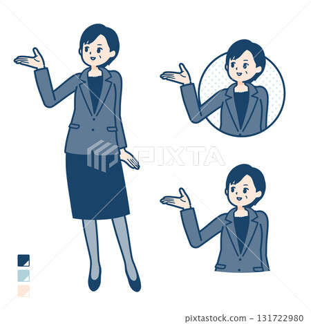 一位中年女商人解釋的插圖 一位中年女商人解釋的插圖 131722980