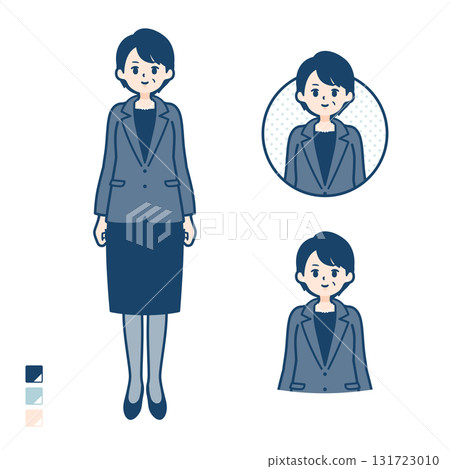 Illustration of a smiling middle-aged business woman 131723010