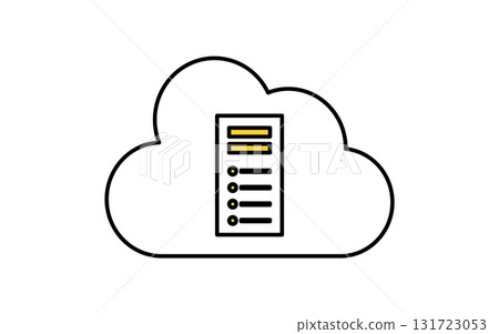 雲端 Web 伺服器的線條繪製圖標 131723053