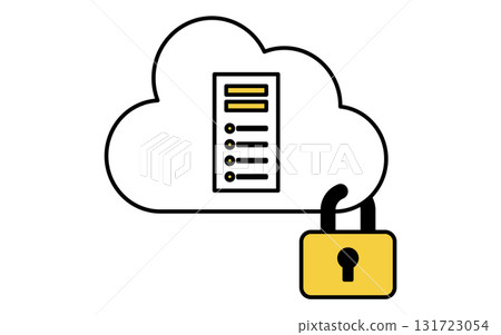 雲端安全性 Web 伺服器的線條繪製圖標 131723054