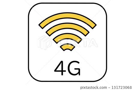 Network image illustration, 4G line drawing icon Network image illustration, 4G line drawing icon 131723068