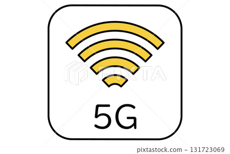 Network image illustration, 5G line drawing icon Network image illustration, 5G line drawing icon 131723069
