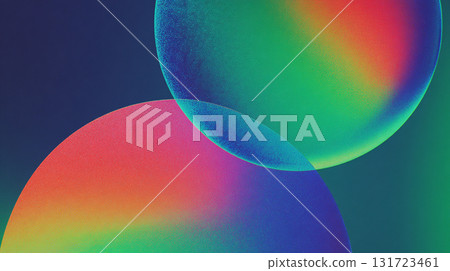 Colorful gradient background with grainy texture featuring vibrant overlapping circles in a modern and trendy design 131723461