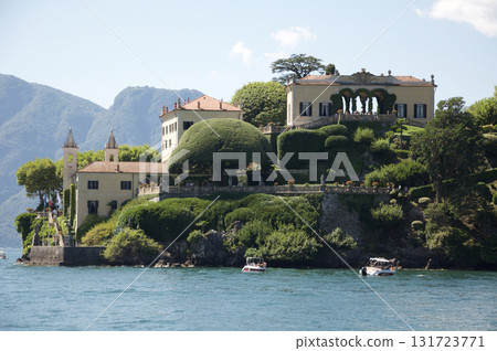 Beautiful scenery at Villa Balbianello on Lake Como in Italy, famous as the filming location for the planet Naboo in Star Wars 131723771