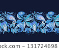 Fantasy flowers in retro, vintage, jacobean embroidery style. 131724698
