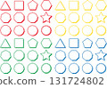 Simple and colorful polygonal frame 131724802