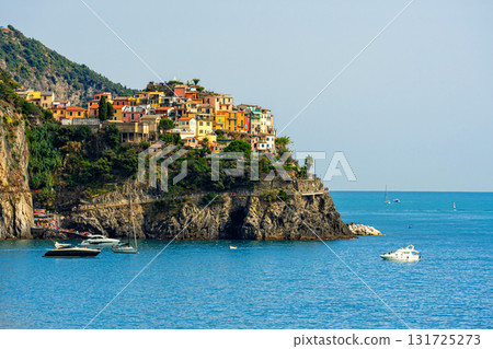 view of Manarola, Manarola is a small town in the province of La Spezia, Liguria, northern Italy 131725273