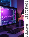 Vertical close-up of a desk with forex screen showing US dollar weakening vs euro, eye-level, cool ambient lighting, solid pastel lilac background, vertical orientation, 4k, clear data. --ar 2:3 --v 6 131725991