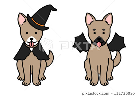 穿著萬聖節服裝的狗、救援犬和混種狗 131726050