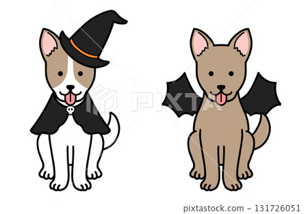 穿著萬聖節服裝的狗、救援犬和混種狗 131726051