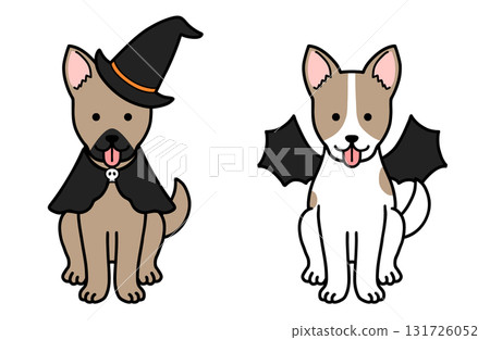 穿著萬聖節服裝的狗、救援犬和混種狗 131726052