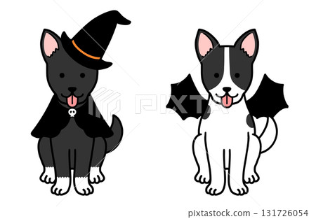 穿著萬聖節服裝的狗、救援犬和混種狗 131726054
