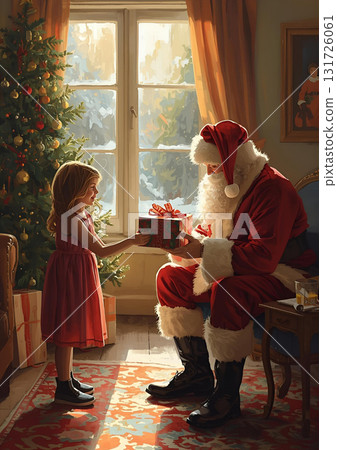Girl and Santa Claus 131726061