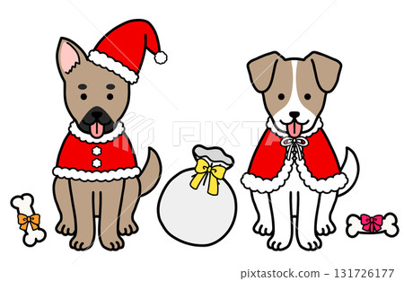穿著聖誕服裝的狗、救援犬和混種狗 131726177