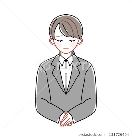 A woman in a suit to bow A woman in a suit to bow 131726404