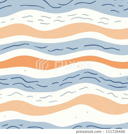 waves in soft colors seamless pattern background illustration 131726488