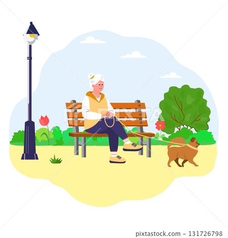 Retirement Dog Activity Retired people Park Health Retirement Dog Activity Retired people Park Health 131726798