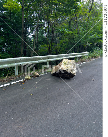 A large, dangerous rockfall on the mountain path A large, dangerous rockfall on the mountain path 131726973