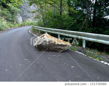 A large, dangerous rockfall on the mountain path A large, dangerous rockfall on the mountain path 131726980