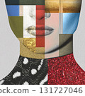 Fine art collage illustration of beautiful woman colorful portrait 131727046