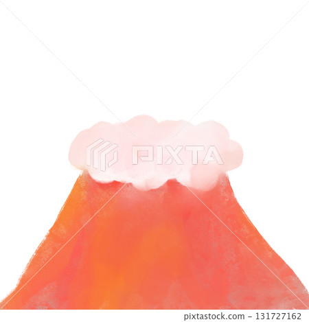 Watercolor illustration of red Mount Fuji 131727162
