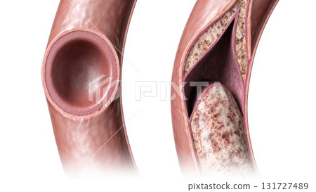 Healthy vs Atherosclerotic Coronary Artery Comparison Healthy vs Atherosclerotic Coronary Artery Comparison 131727489