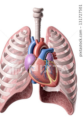 Heart in Thoracic Cavity with Anatomical Context Heart in Thoracic Cavity with Anatomical Context 131727501