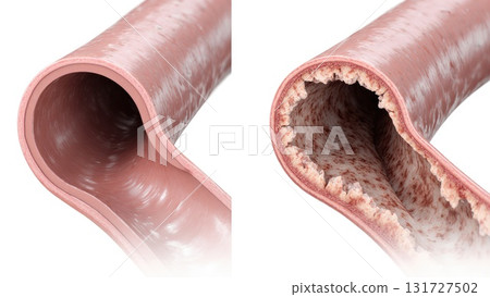 Healthy vs Atherosclerotic Coronary Artery Comparison Healthy vs Atherosclerotic Coronary Artery Comparison 131727502