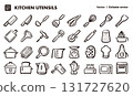 Hand-drawn icon illustration set of cooking tools. EPS version can be edited to change line thickness, etc. 131727620