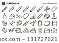 Hand-drawn stationery icon illustration set. EPS version allows you to edit line thickness etc. 131727621